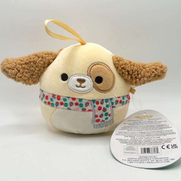 Squishmallows Harris the Dog Ornament Plush Christmas Holiday Tree Toy 4" - Picture 2 of 3